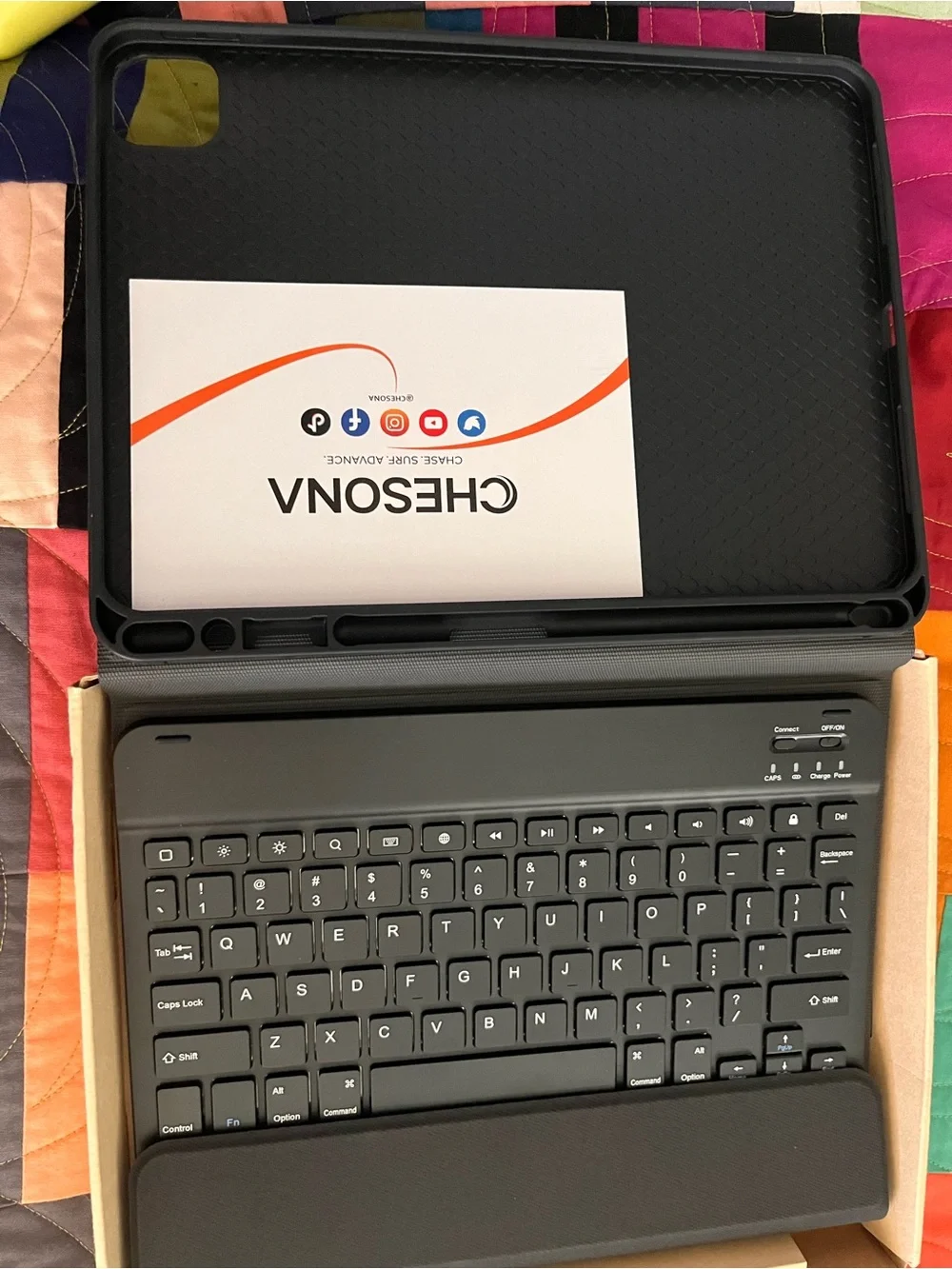 Black Tablet Folio Case with Magnetic Flap - Unbranded